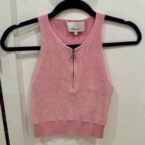3.1 Phillip Lim Blush Pink Zipper Crop Top